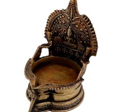 Hindu Goddess Lakshmi Brass Oil Lamp