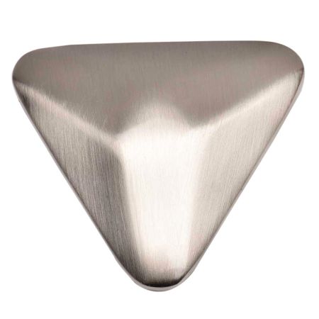 Brass Triangular Shape Knob Cabinet Drawer Knob In Brushed Silver Color