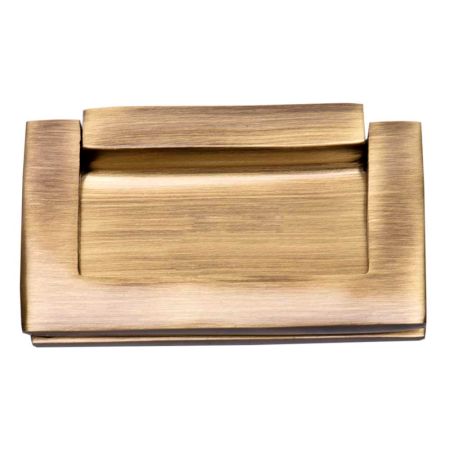 Brass Antique Gold Flush Lift Handle Pull Knob In Rectangular Shape