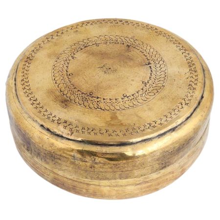 Old Brass Round Chapatti Box Trinket Box