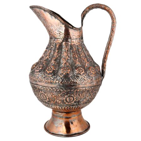 Repousse Copper Water Pitcher Jug