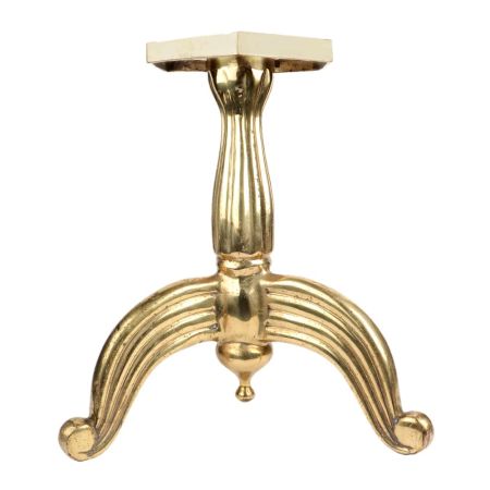 Ribbed Brass Three Legged Stand For Home Decoration