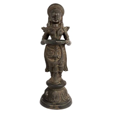 Handcrafted Standing Deep Laxmi Statue Holding Diya