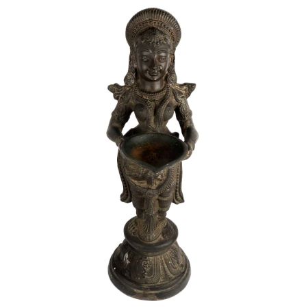 Handcrafted Standing Deep Laxmi Statue Holding Diya