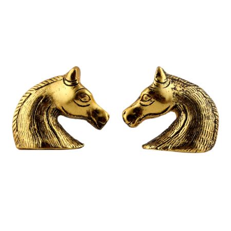Two Horses Facing Metal Cabinet Knobs One Pair