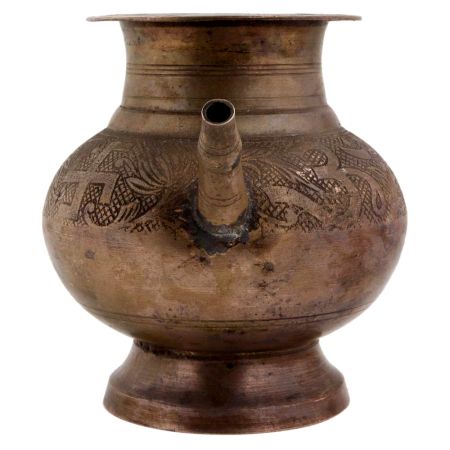Indian Spouted Floral Brass Pot Lota