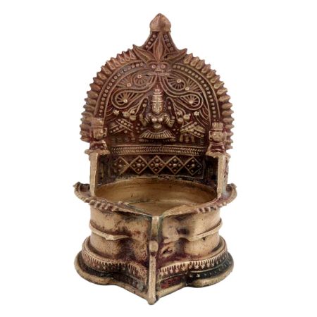 Intricately carved Brass Laxmi Lamp For Worship