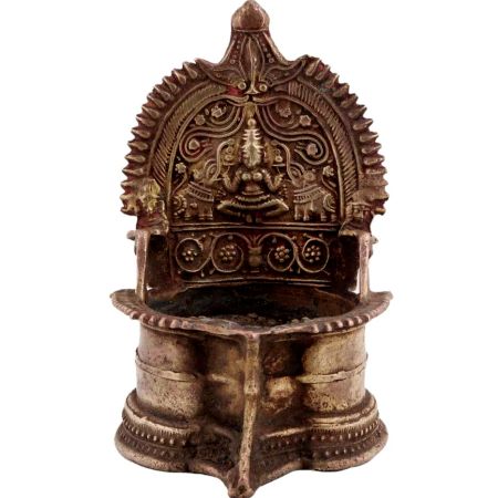 Golden Lakshmi Diya Brass Oil Lamp