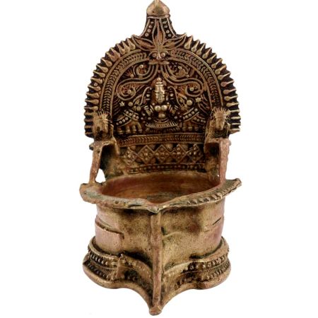 South Indian Astalakshmi Jumbo VilakkuÂ Brass Oil Lamp