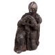 Brass Statue Kneeling Down European Warrior With Sword