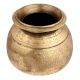 Brass Pot Round Carved Floral Deign Traditional Planter Pot