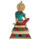 Brass Indian Goddess Statue With Multi Color Stones Inlay Work