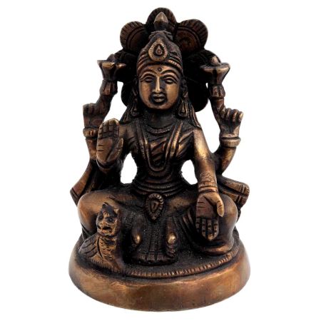 Brass Laxmi Statue With Owl Blessing Pose