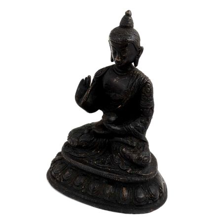 Black Brass Meditating Buddha Tibetans Art