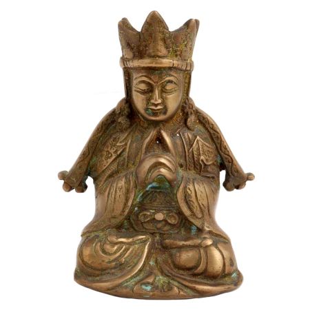 Brass Crowned Tibetans Buddha For Good Luck