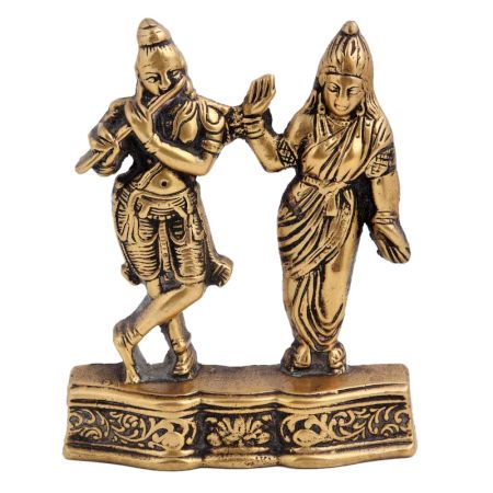 Sacred Brass Radha Krishna Standing Statue