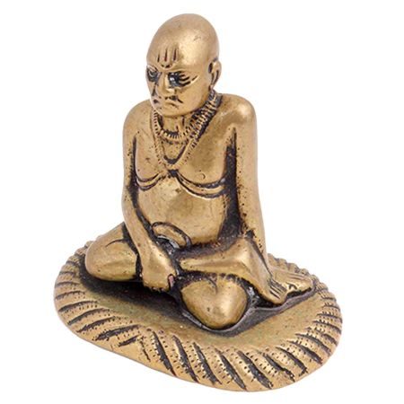 Brass Sitting Guru Statue