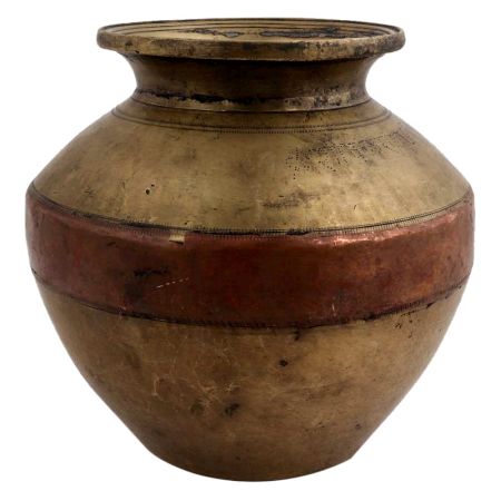 Unique Brass Copper Ganga Jamuna Holy Water Pot Kalash