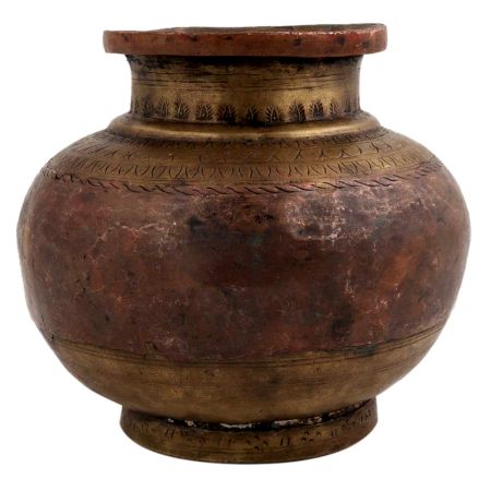 South India Brass Copper Ganga Jamuna Pot
