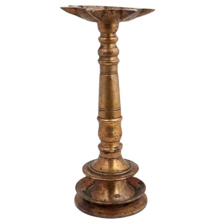 Long  Seven Wicks Brass Vilakku Oil Lamp