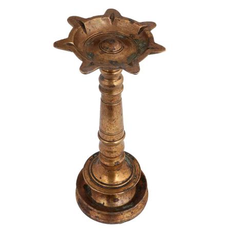 Long  Seven Wicks Brass Vilakku Oil Lamp