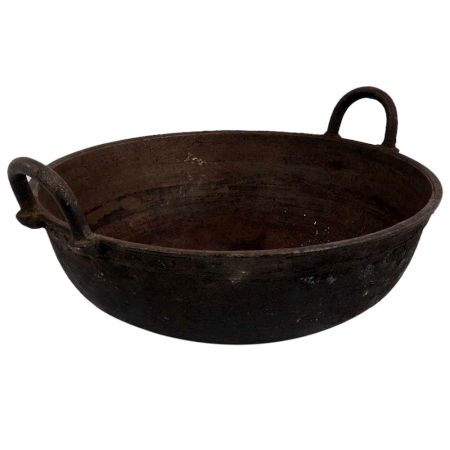 Primitive Brass Kadai With Two Handles