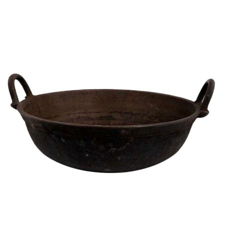 Primitive Brass Kadai With Two Handles