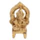 Brass Ganesha Idol Blessing Sitting On Chowki