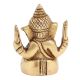Brass Ganesha Statue Sitting On Chowki Chaturbhurj Pose