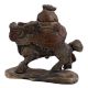 Brass Chinese Old Man Figurine On Dragon Statue