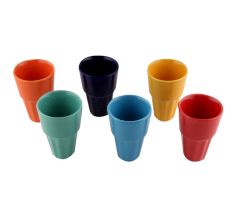Decorative Handcraft Ceramic Multicolour Tea Cups in Set of 6