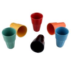 Designer Handcraft Ceramic Multicolour Tea Cup ins Set of 6