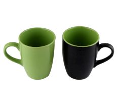 Decorative Handcraft Ceramic Black & Green Coffee Mug in Set Of 2