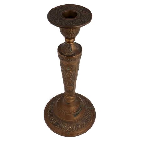 Brass Candle stand Engraved Grape clusters And Vine Leaves