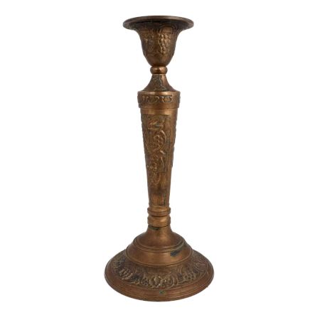 Brass Candle stand Engraved Grape clusters And Vine Leaves