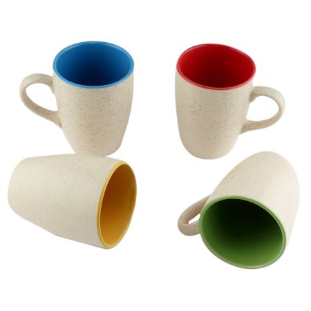 Designer Handcraft Ceramic Multicolour Coffee Mug In Set Of 4