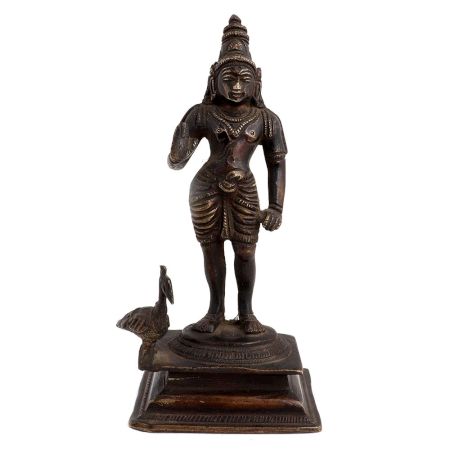 Brass Kartikey With Peacock Religious Statue