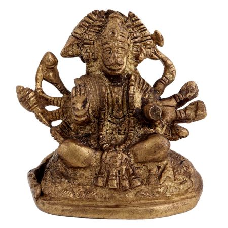 Brass Patnchmukhi Lord Hanumanji Statue