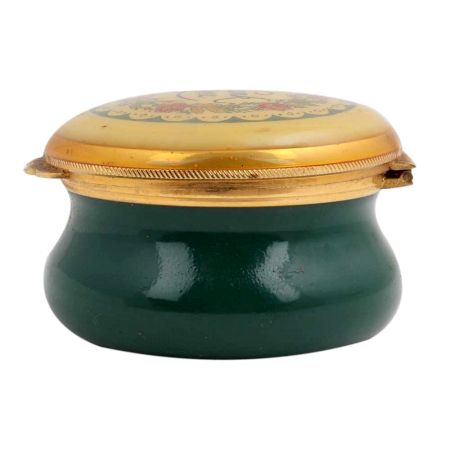 Thank you Green white Floral Painted Porcelain Box