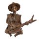 Brass Authentic African Musician Playing Guitar