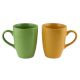 Designer Handcraft Ceramic Green & Yellow Coffee Mug In Set of 2