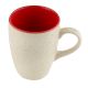 Decorative Handcraft Ceramic Coffee Mug In White & Red