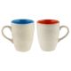 Designer Handcraft Ceramic Blue & Orange Coffee Mug In Set Of 2