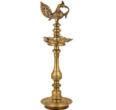 Auspicious Brass Peacock Diya Oil Lamp Diwali Decoration
