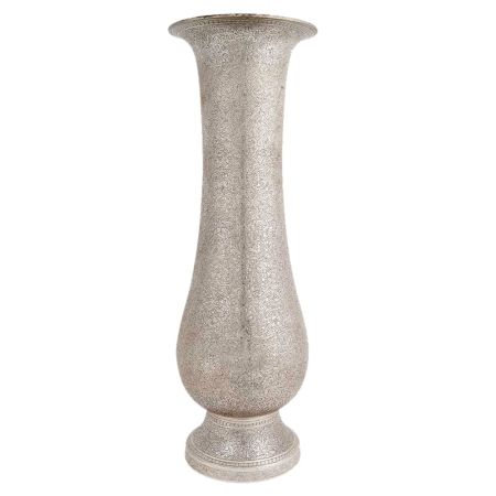 Brass Vase With Fine Floral Engraving