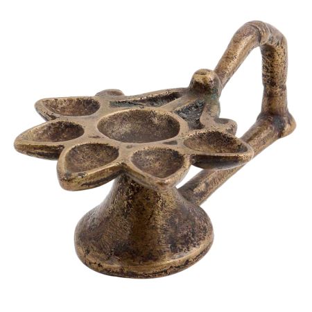 Handmade Brass Flower Shape Oil Lamp