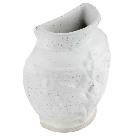 White Ceramic Planter Pot Witih Small Black Dots