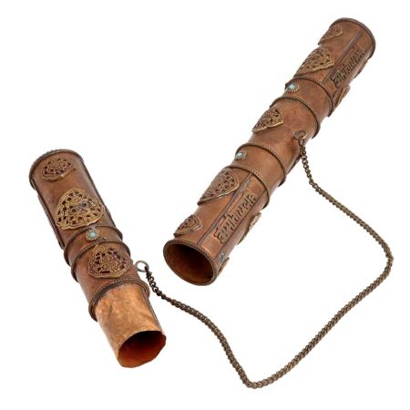 Cylindrical Scroll Case Message Box Islamic Motifs In Copper And Brass