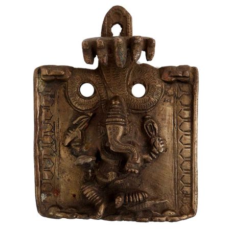 Hand made Brass Wall Hanging Lord Ganesha and Cobra Hood