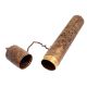 Copper And Brass Carved Cylindrical Scroll Case Message